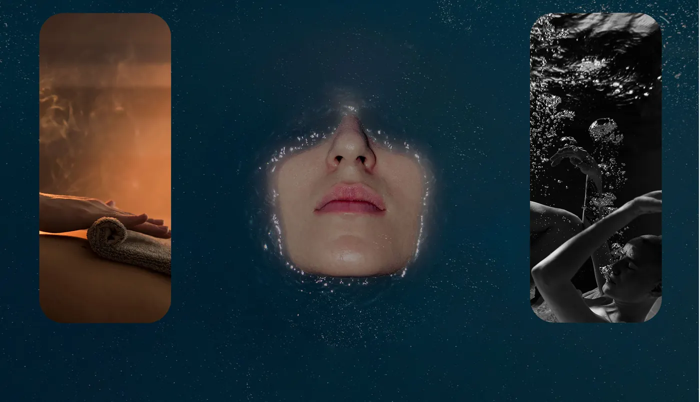 Composición de fotografías de la marca Agua de Mar